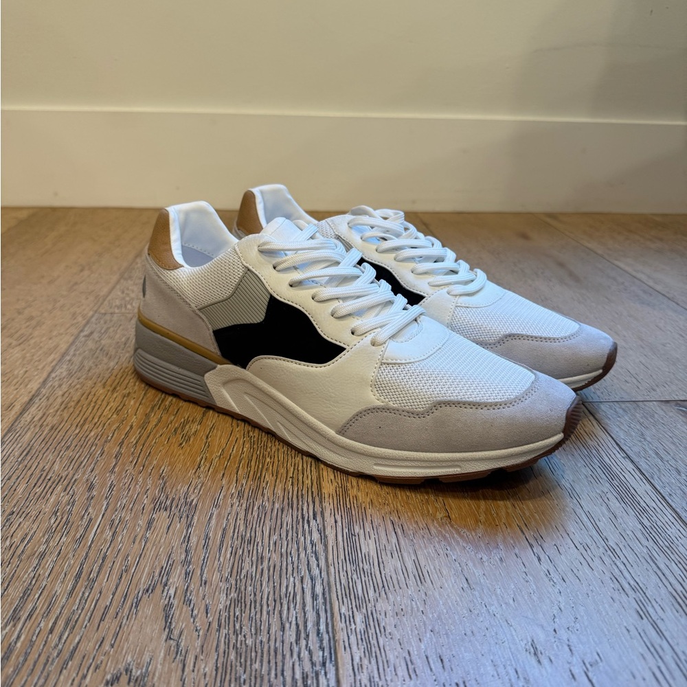 Zara White, Gray, Black Color Block Sneakers